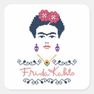 Frida Kahlo   Viva Mexico Vierkante Sticker