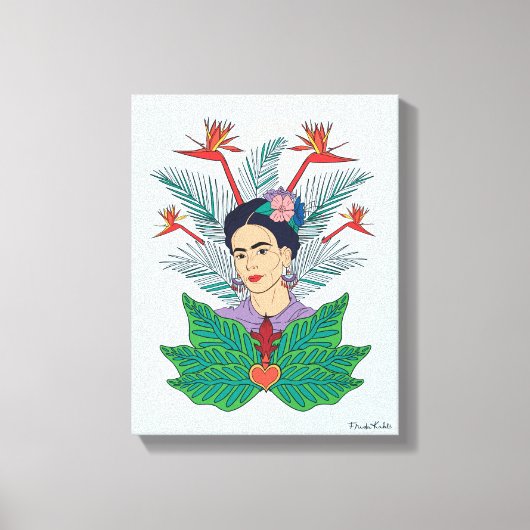 Frida Kahlo | Vogels van het Paradijs Floral Graph Canvas Afdruk (Voorkant)