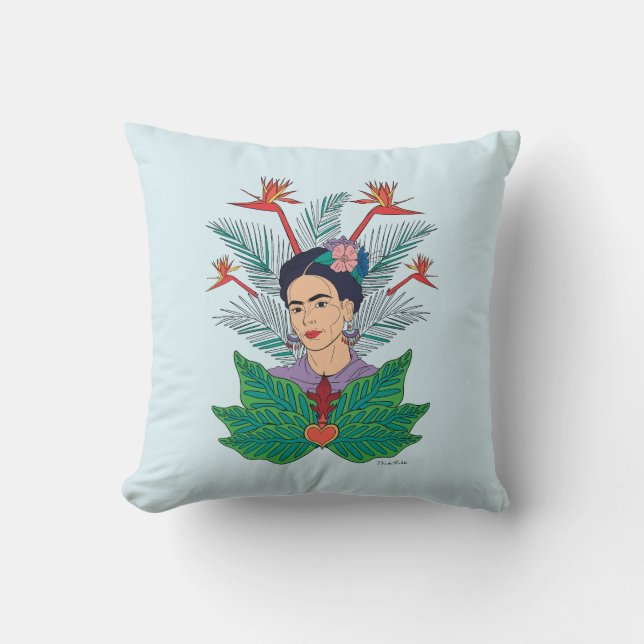 Frida Kahlo | Vogels van het Paradijs Floral Graph Kussen (Voorkant)
