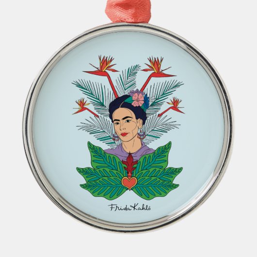 Frida Kahlo | Vogels van het Paradijs Floral Graph Metalen Ornament (Voorkant)
