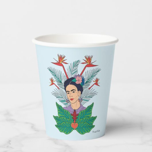 Frida Kahlo | Vogels van het Paradijs Floral Graph Papieren Bekers (Voorkant)