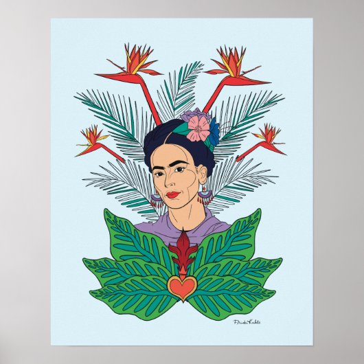 Frida Kahlo | Vogels van het Paradijs Floral Graph Poster (Voorkant)