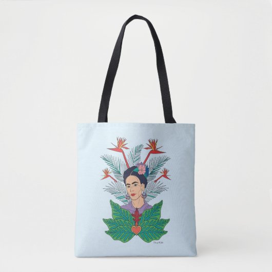 Frida Kahlo | Vogels van het Paradijs Floral Graph Tote Bag (Voorkant)