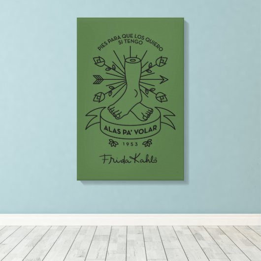 Frida Kahlo | Wingen naar de vlucht Canvas Afdruk (Insitu (Houten vloer))