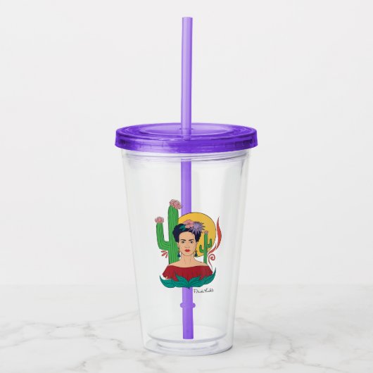 Frida Kahlo woestijn Graphic Acryl Drinkbeker (Voorkant)