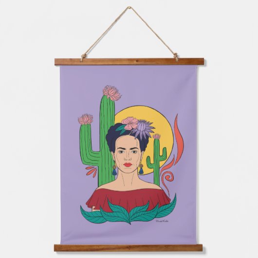 Frida Kahlo woestijn Graphic Hangend Wandkleed (Voorkant)
