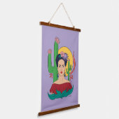Frida Kahlo woestijn Graphic Hangend Wandkleed (Gebogen)