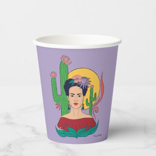 Frida Kahlo woestijn Graphic Papieren Bekers (Voorkant)