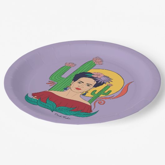 Frida Kahlo woestijn Graphic Papieren Bordje (Gekanteld)