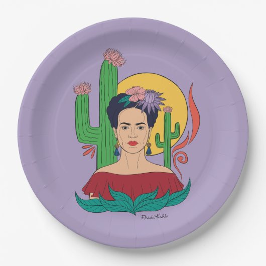Frida Kahlo woestijn Graphic Papieren Bordje (Voorkant)