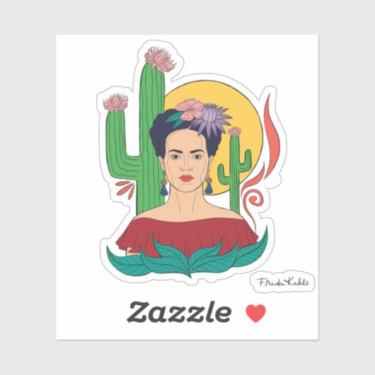 Frida Kahlo woestijn Graphic Sticker (Vel)