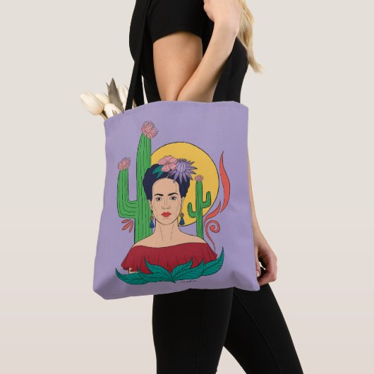 Frida Kahlo woestijn Graphic Tote Bag (Dichtbij)