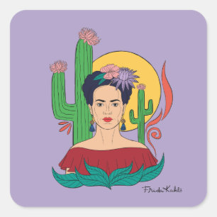 Frida Kahlo woestijn Graphic Vierkante Sticker
