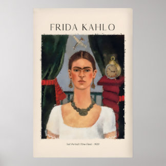 Frida Kahlo Zelfportret Tijd Vliegt929 Vintage Poster