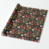 Frida Khalo Floral Cadeaupapier (Uitgerold)