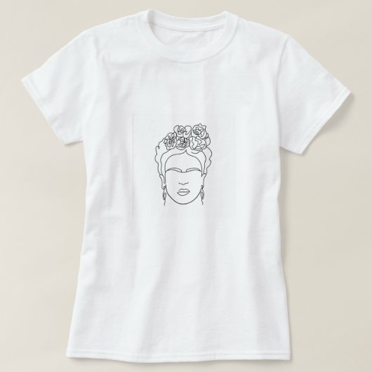 Frida Khalo Line Portrait T-shirt (Design voorkant)