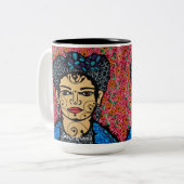 Frida Khalo Tweekleurige Koffiemok (Voorkant links)