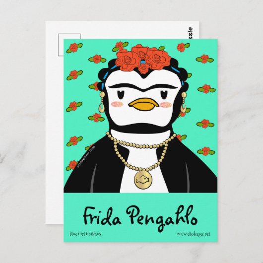 Frida Pengahlo Briefkaart (Voorkant / Achterkant)