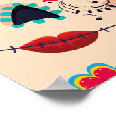 Frida Rozen Dag van de Dode Druk Poster (Hoek)