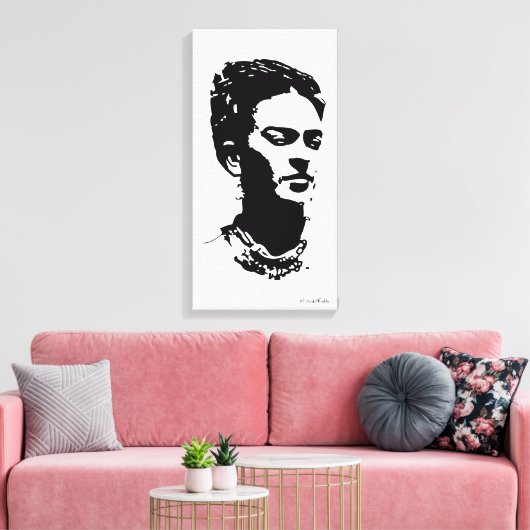Frida Shadow Portrait Canvas Afdruk (Insitu (Woonkamer))