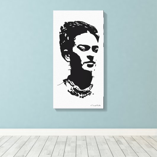 Frida Shadow Portrait Canvas Afdruk (Insitu (Houten vloer))