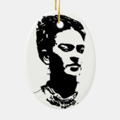 Frida Shadow Portrait Keramisch Ornament (Achterkant)