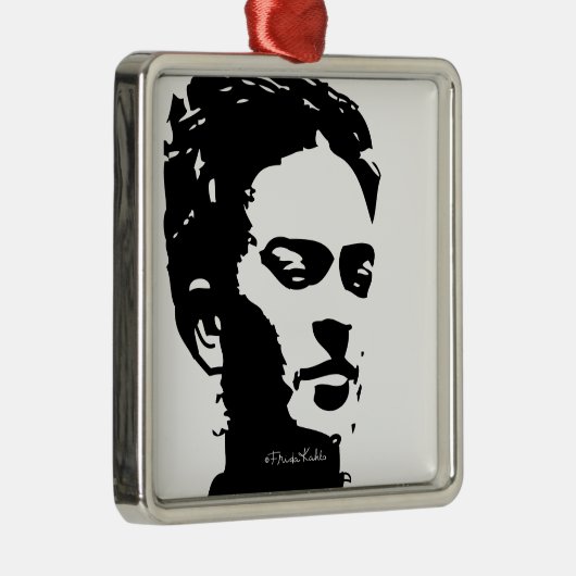Frida Shadow Portrait Metalen Ornament (Rechts)