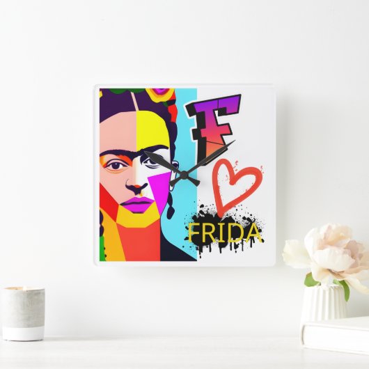FRIDA Wall Décor Vierkante Klok (Huis)