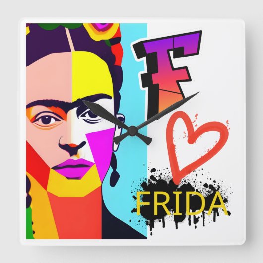 FRIDA Wall Décor Vierkante Klok (Voorkant)