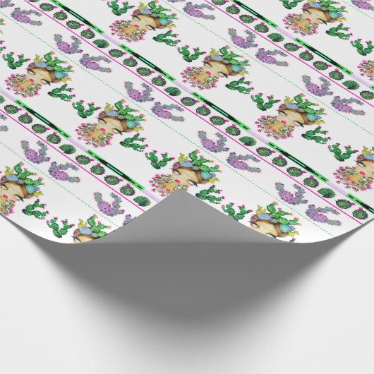 Frida x Cacti Matte Wrapping Paper, 30 x 6 inch Cadeaupapier (Hoek)