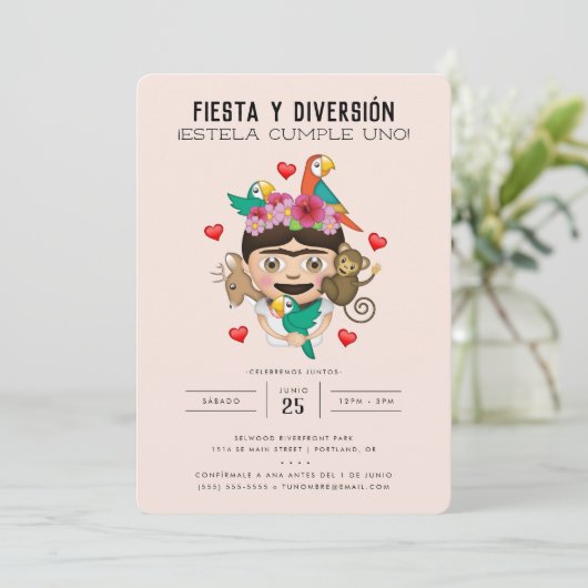 FridaMoji Fiesta Birthday Kaart (Staand voorkant)