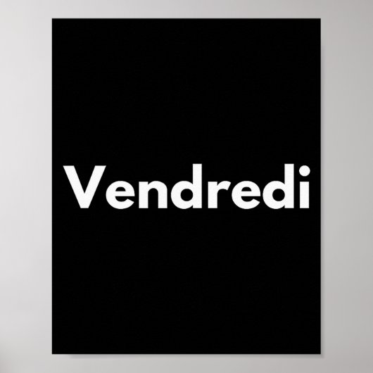 Friday Days Of The Week French Language France Adu Poster (Voorkant)