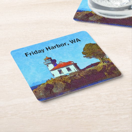 Friday Harbor Limoen Kiln Lighthouse Paper Onderze Kartonnen Onderzetters (Schuin)