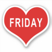 FRIDAY Rood Hart Vinyl Sticker (Voorkant)