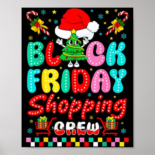 Friday Shopng Crew Christmas Lights Black Shopng F Poster (Voorkant)