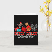 Friday Shopng Squad Christmas Black Shopng Family Kaart (Gele Bloem)