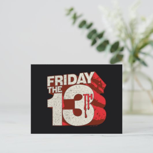 Friday the 13th | Bleeding Stacked 3D Logo Briefkaart (Staand voorkant)
