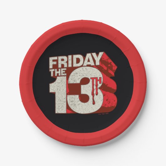 Friday the 13th | Bleeding Stacked 3D Logo Papieren Bordje (Voorkant)
