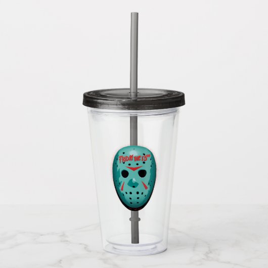 Friday the 13th | Blue Hockey Mask Graphic Acryl Drinkbeker (Voorkant)