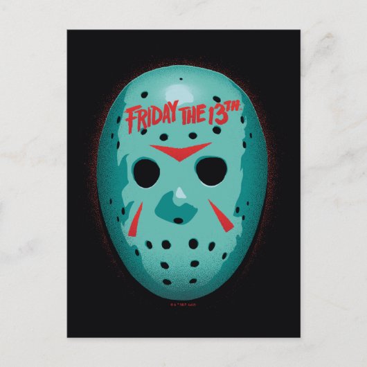 Friday the 13th Blue Hockey Mask Graphic Briefkaart (Voorkant)