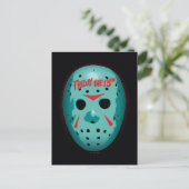 Friday the 13th Blue Hockey Mask Graphic Briefkaart (Staand voorkant)