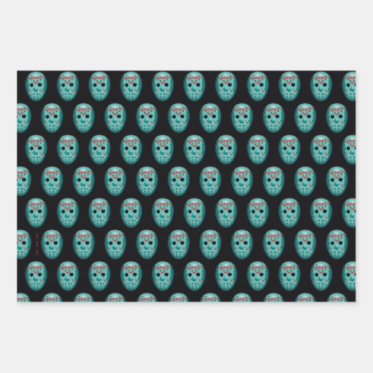 Friday the 13th Blue Hockey Mask Graphic Inpakpapier Vel (Voorkant 3)