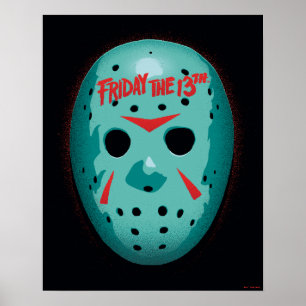 Friday the 13th Blue Hockey Mask Graphic Poster