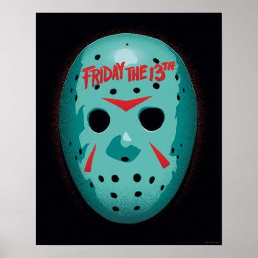 Friday the 13th Blue Hockey Mask Graphic Poster (Voorkant)