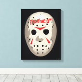 Friday the 13th | Hockey Mask Graphic Canvas Afdruk (Insitu (Houten vloer))