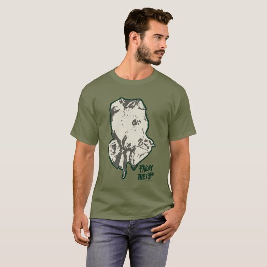 Friday the 13th | Jason Voorhees Burlap Sack T-shirt (Voorkant volledig)