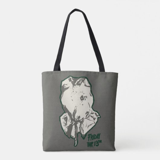 Friday the 13th Jason Voorhees Burlap Sack Tote Bag (Achterkant)
