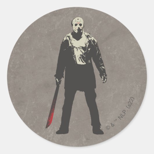 Friday the 13th Jason Voorhees Character Art Ronde Sticker (Voorkant)