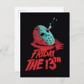 Friday the 13th | Knife Through Blue Hockey Mask Briefkaart (Voorkant / Achterkant)