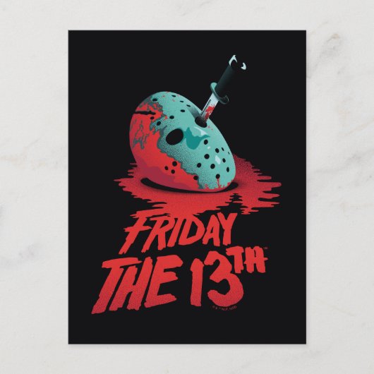 Friday the 13th | Knife Through Blue Hockey Mask Briefkaart (Voorkant)